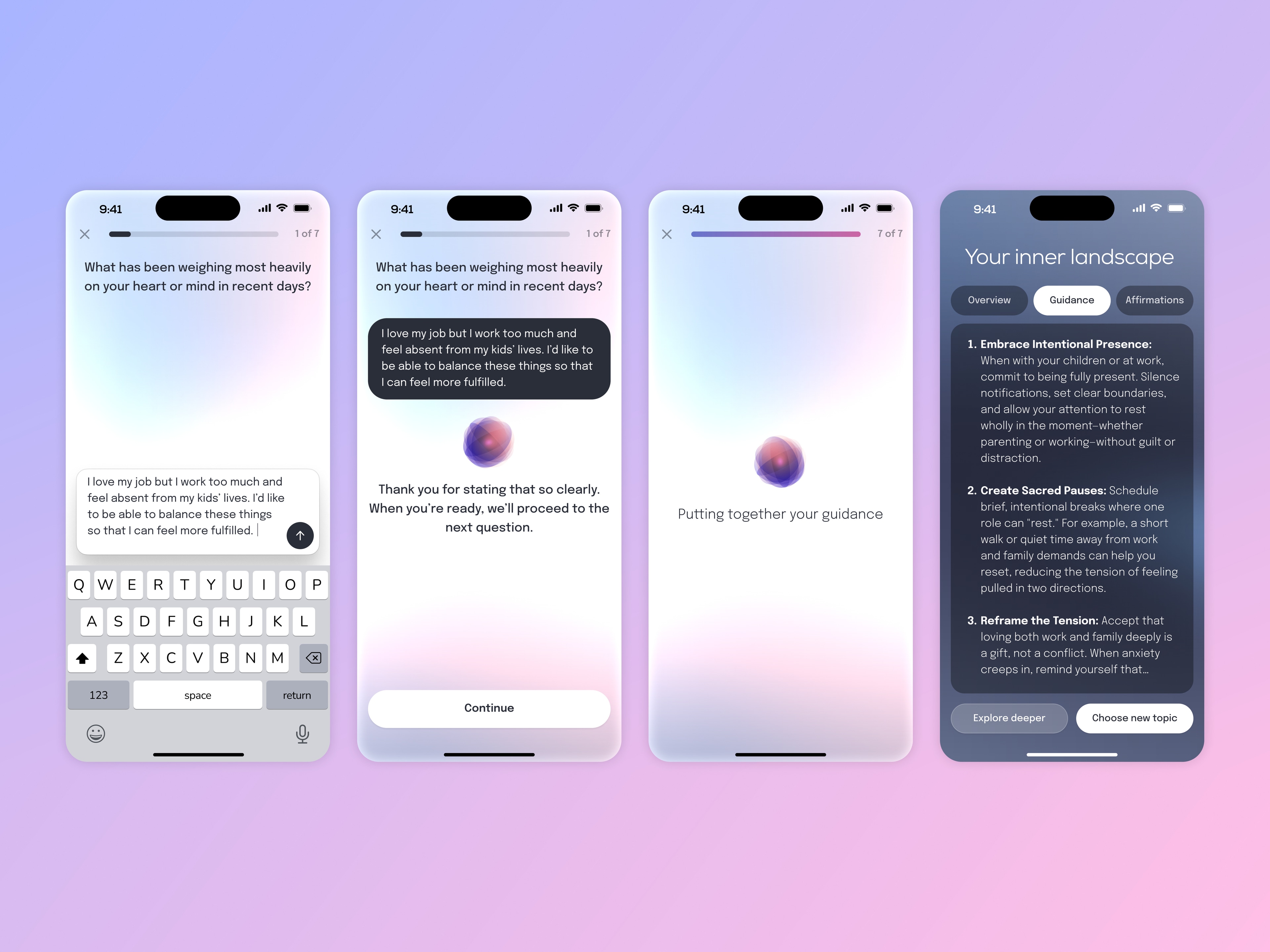 Answering follow-up questions, then Remi turns the conversation into guidance in your inner landscape