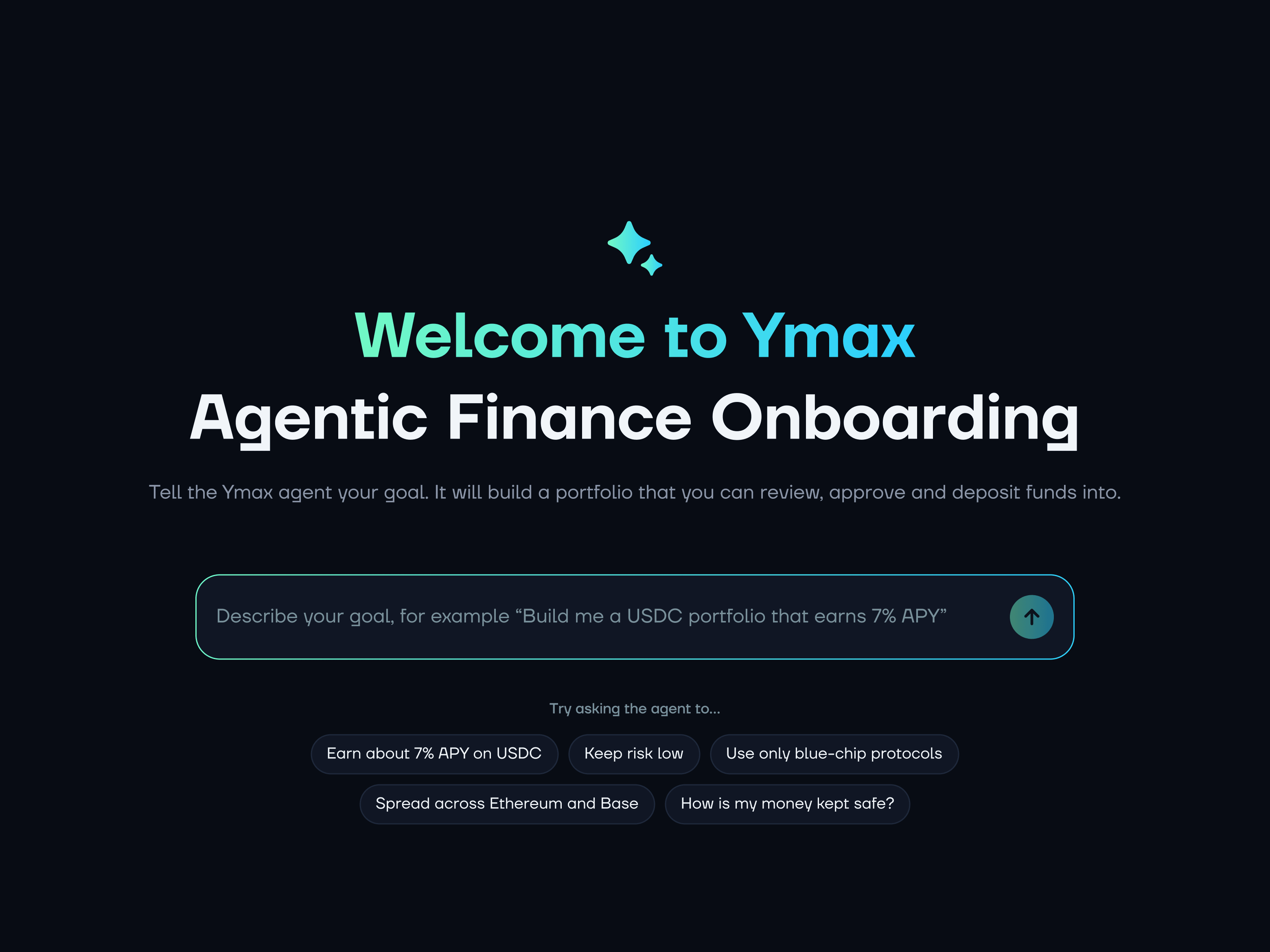 Agent onboarding — tell the yMax agent your goal