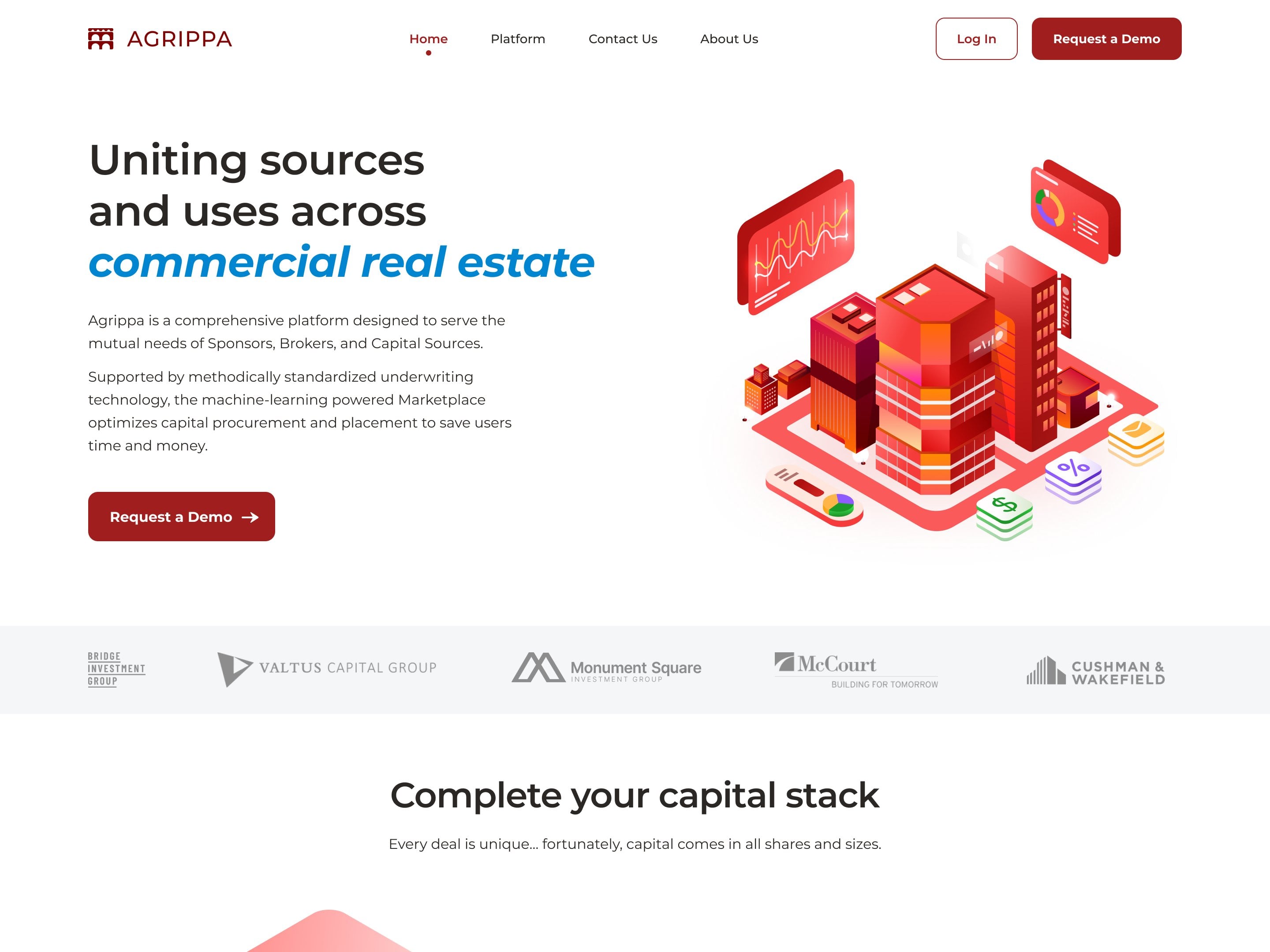Agrippa homepage — uniting sources and uses across commercial real estate