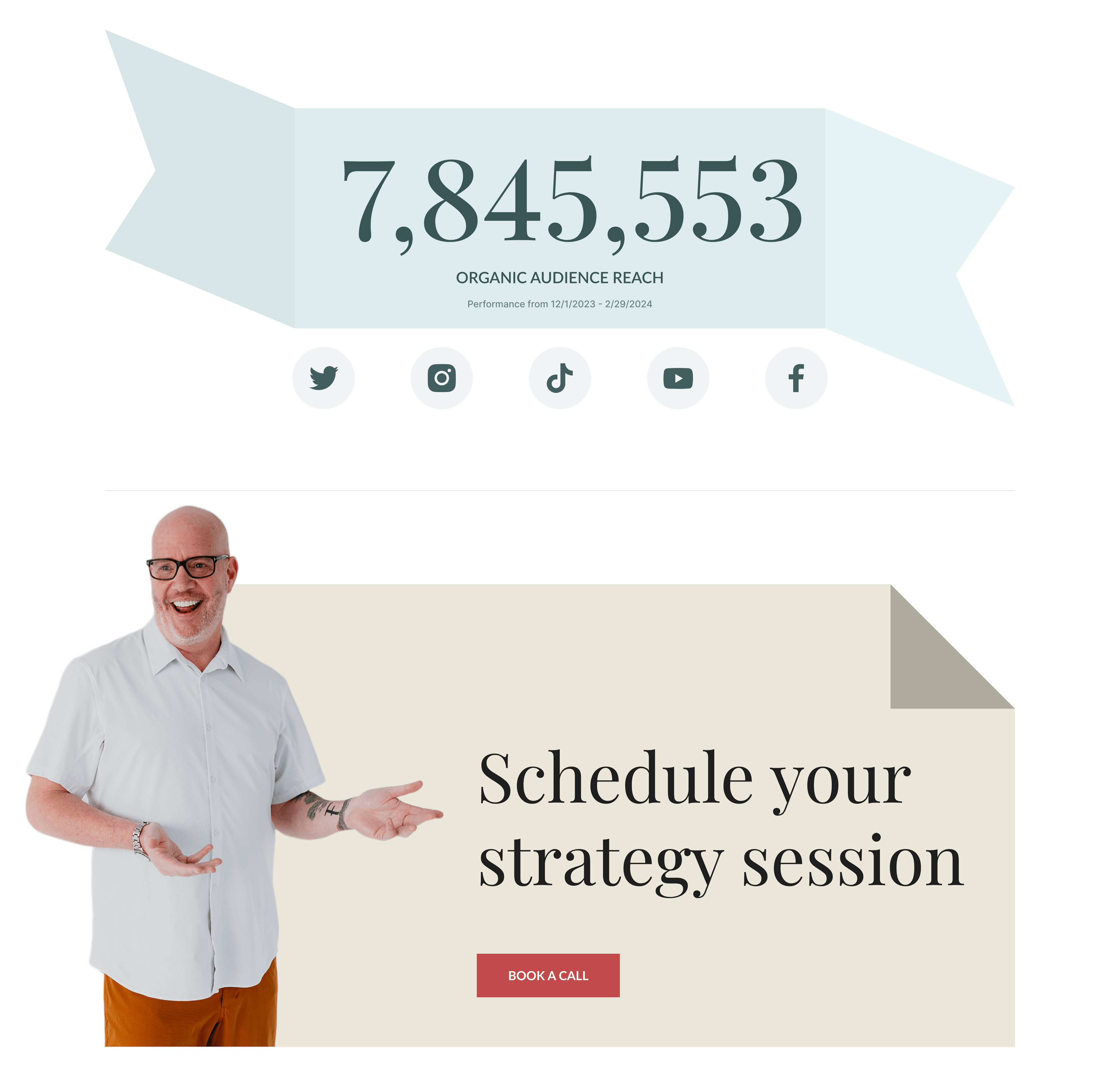 Organic audience reach and booking a strategy session