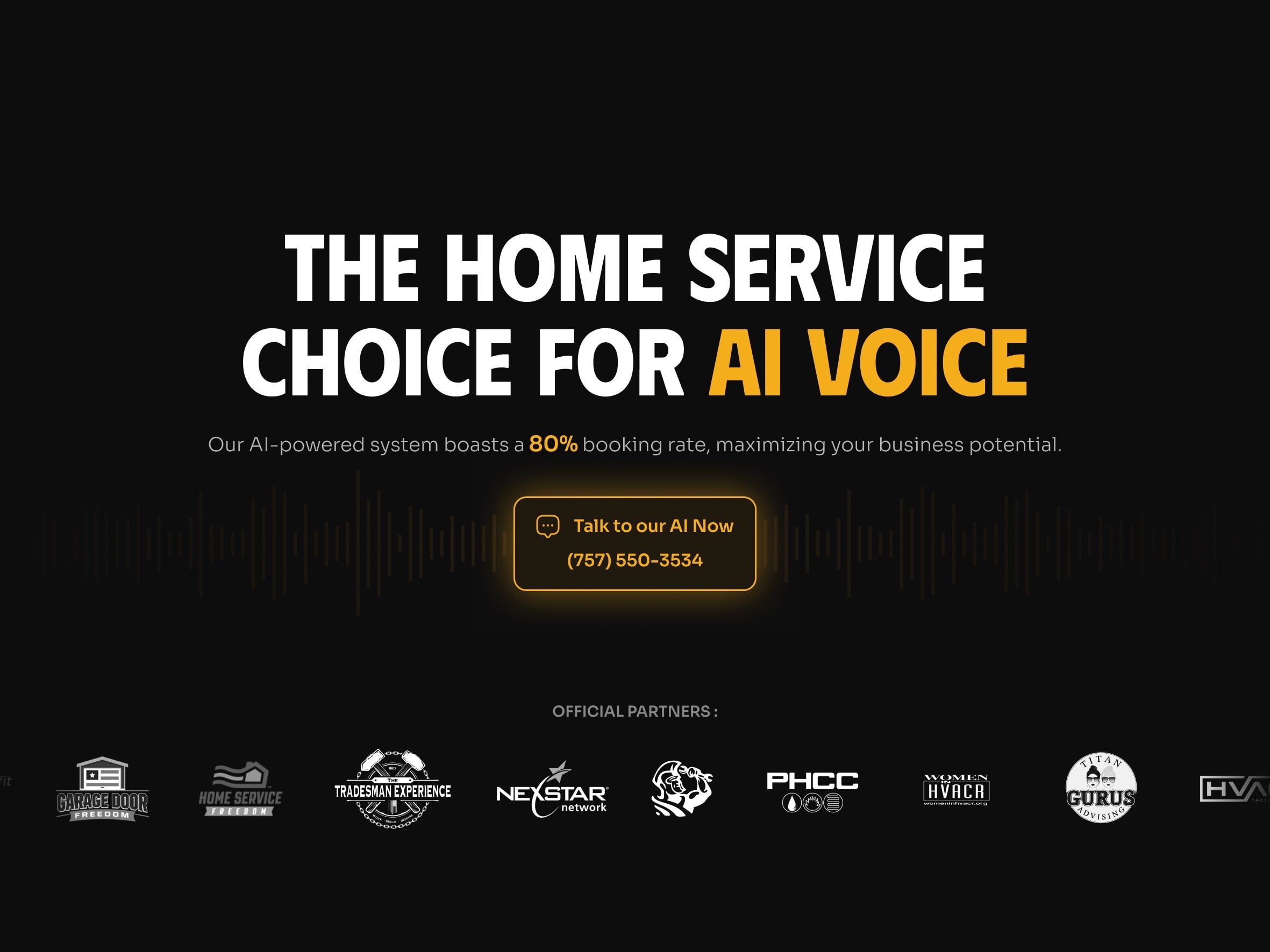 Free 2 Grow landing page — the home service choice for AI voice