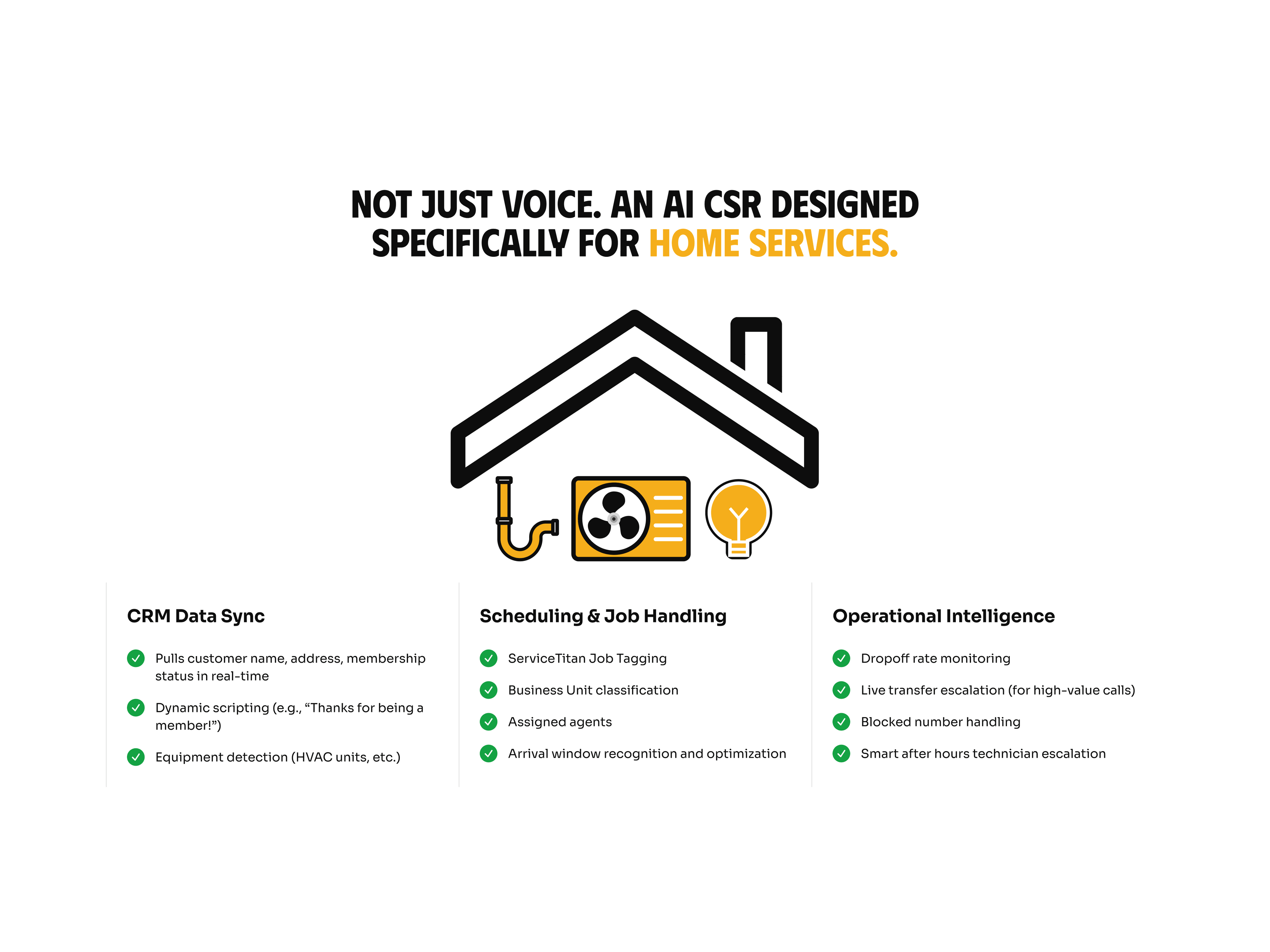 An AI CSR built for home services — CRM sync, scheduling and operational intelligence